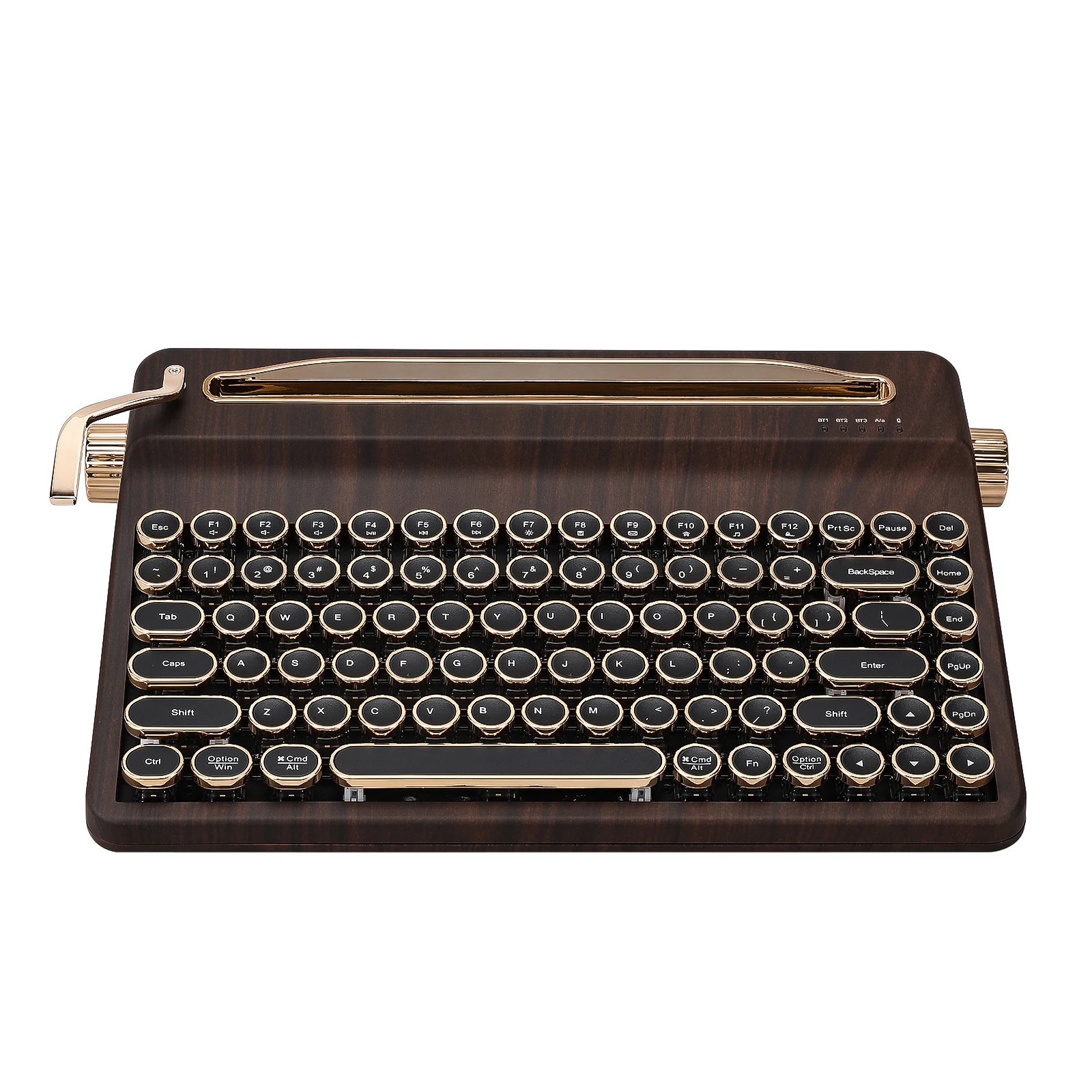 YUNZII QL75 Wood QMK/VIA Mechanical Keyboard, Retro Style RGB Wireless Mechanical Keyboard, Mac/Win Customizable, Gift Box Pack